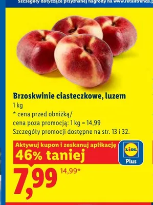 Brzoskwinie ciasteczkowe luzem Lidl promocja w Lidl