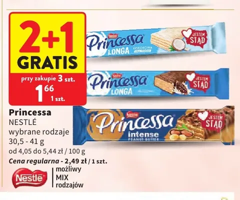 Wafel Princessa Longa kokosowa promocja w Intermarche