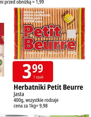 Herbatniki Petit Beurre Jasta promocja w Leclerc