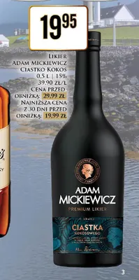Likier Adam Mickiewicz Ciastko Kokos promocja w Dino