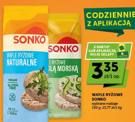 Wafle ryżowe z solą morską Sonko promocja w Groszek