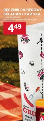 Ręcznik papierowy składany Kartika 1 rolka 2-warstwowy promocja w Stokrotka