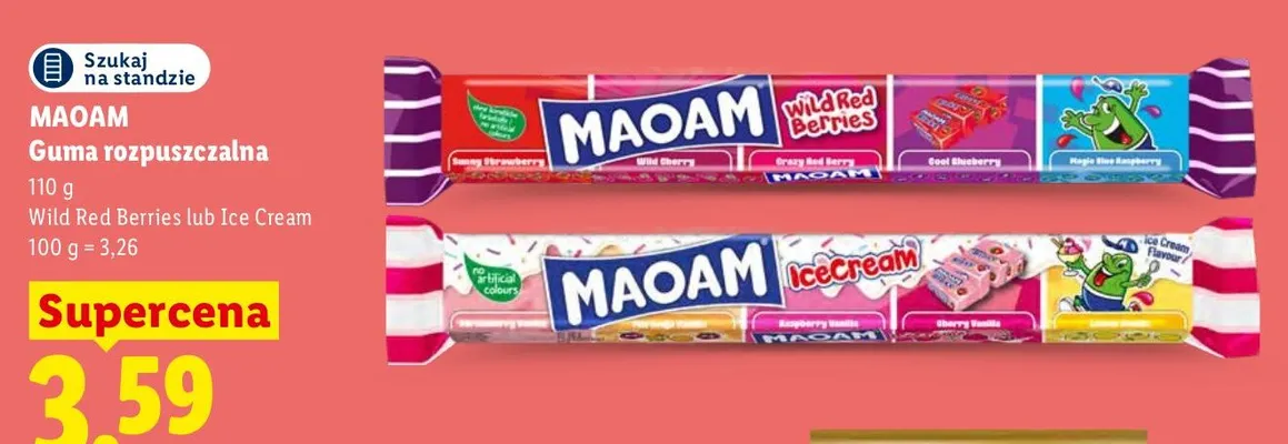 Guma rozpuszczalna Maoam Ice Cream promocja w Lidl