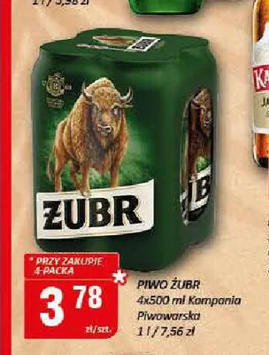 Piwo Żubr 4-pak 500 ml promocja w Chorten