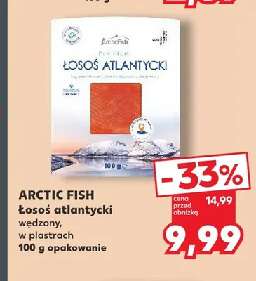 Łosoś atlantycki wędzony w plastrach Arctic Fish promocja w Kaufland