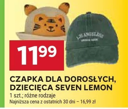 Czapka dla dorosłych, dziecięca Seven Lemon promocja w Stokrotka