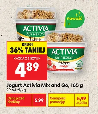 Jogurt Activia Mix and Go 165g promocja w Biedronka