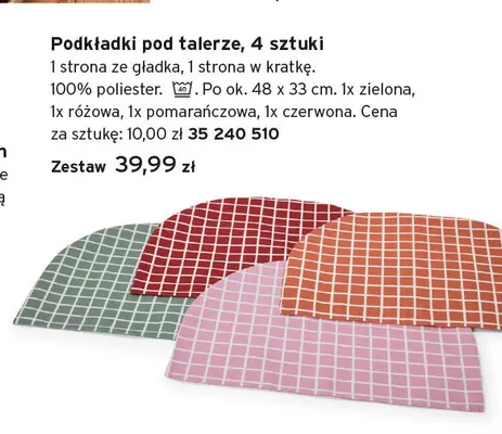 Podkładki pod talerze 4 sztuki promocja w Tchibo