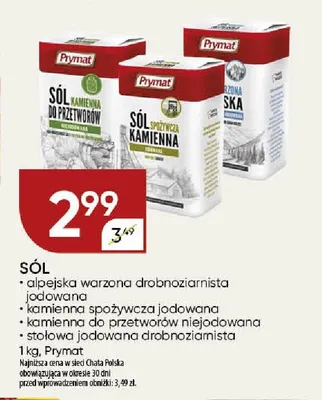 Sól kamienna spożywcza jodowana Prymat promocja w Chata Polska