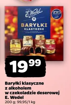 Baryłki klasyczne z alkoholem w czekoladzie deserowej promocja w Netto