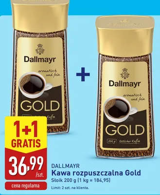 Kawa rozpuszczalna Gold Dallmayr promocja w Aldi