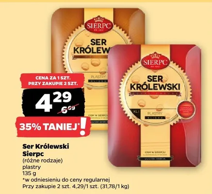 Ser Królewski różne rodzaje plastry promocja w Netto