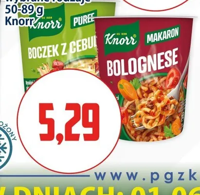 Danie gotowe puree boczek z cebulą Knorr promocja w Kupiec