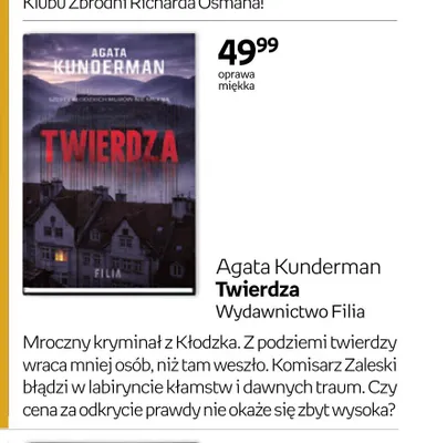 Książka Agata Kunderman Twierdza promocja w Empik