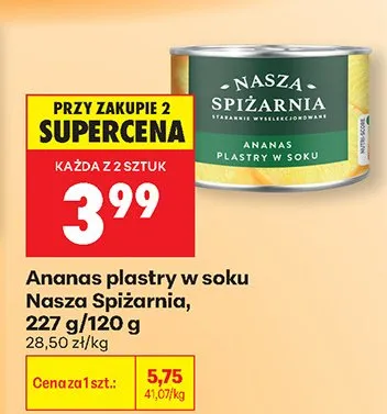Ananas plastry w soku promocja w Biedronka