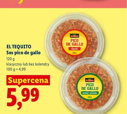 Sos pico de gallo EL TEQUITO klasyczny promocja w Lidl