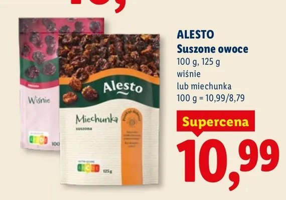 Suszone owoce miechunka Alesto promocja w Lidl