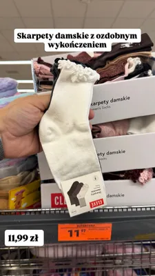 Skarpety damskie z ozdobnym wykończeniem Cleve promocja w Biedronka