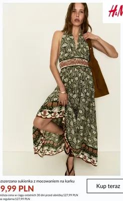 Sukienka rozszerzana z mocowaniem na karku H&M promocja w H&M