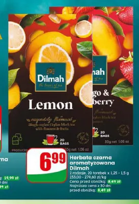 Herbata czarna aromatyzowana Dilmah Mango & Strawberry promocja w Dino