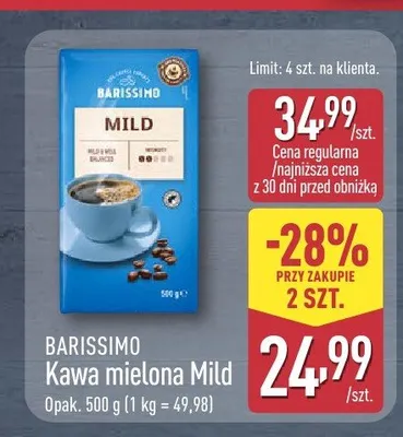Kawa mielona Barissimo Mild promocja w Aldi