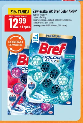 Zawieszka WC Bref Color Aktiv 2-pak 50 g promocja w POLOmarket