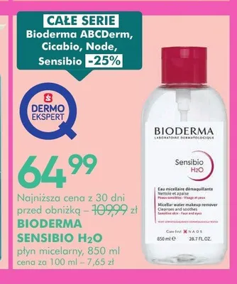 Płyn micelarny Bioderma Sensibio H2O promocja w Super-Pharm
