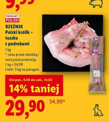 Polski królik - tuszka z podrobami promocja w Lidl