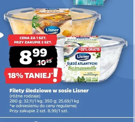 Filety śledziowe w sosie Lisner promocja w Netto