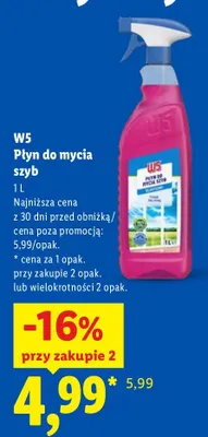 Płyn do mycia szyb W5 promocja w Lidl
