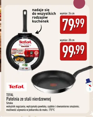 Patelnia ze stali nierdzewnej 24 cm Tefal promocja w Aldi