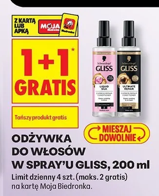 Odżywka do włosów w sprayu Schwarzkopf Gliss Ultimate Repair promocja w Biedronka
