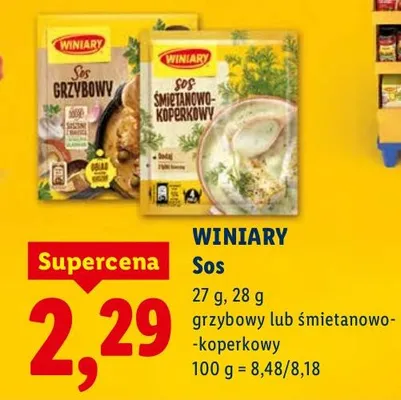 Sos grzybowy lub śmietanowo-koperkowy promocja w Lidl