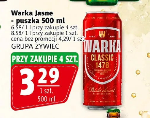 Piwo Warka promocja w Prim Market