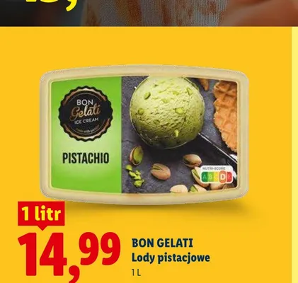 Lody pistacjowe Bon Gelati promocja w Lidl