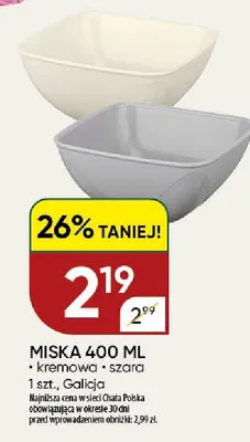 Miska 400ml szara Galicja promocja w Chata Polska