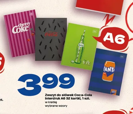 Zeszyt do słówek A6 Interdruk Coca-Cola 32 kartki promocja w Twój Market