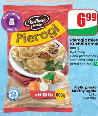 Pierogi z mięsem promocja w Dino