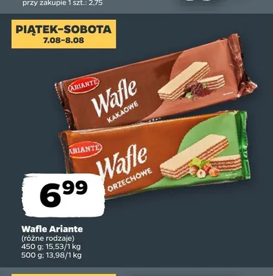 Wafle orzechowe Ariante promocja w Netto
