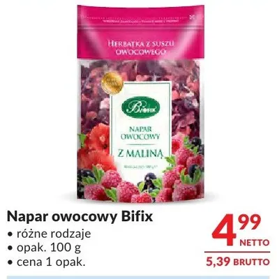 Napar owocowy Bifix różne rodzaje promocja w Makro