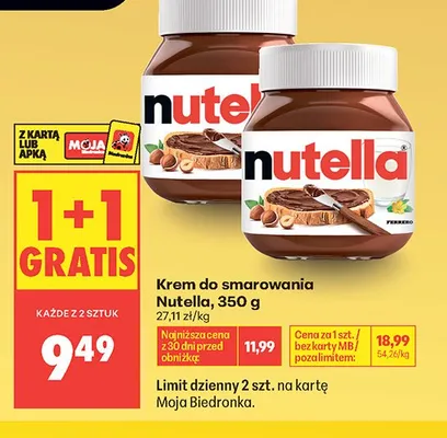 Krem do smarowania Nutella promocja w Biedronka