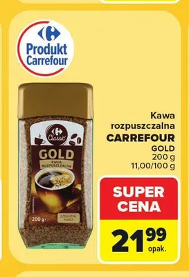 Kawa rozpuszczalna Carrefour Gold promocja w Carrefour