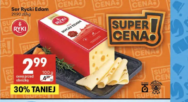 Ser Rycki Edam promocja w Delikatesy Centrum