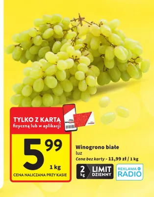 Winogrono białe luz promocja w Intermarche