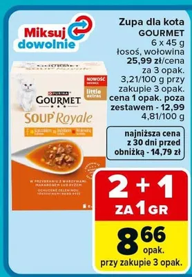 Zupa dla kota łosoś, tuńczyk promocja w Carrefour