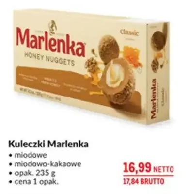 Kuleczki Marlenka miodowe miodowo-kakaowe promocja w Makro