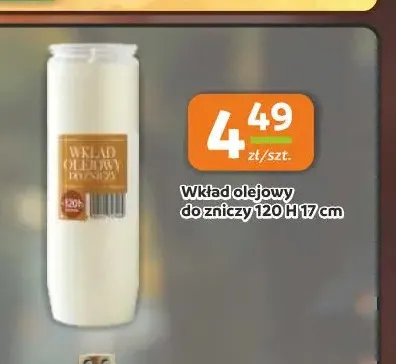 Wkład olejowy do zniczy 120h 17 cm promocja w Gama