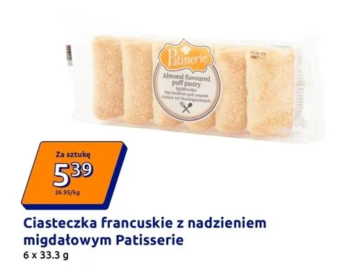 Ciasteczka francuskie z nadzieniem migdałowym promocja w Action