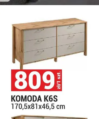 Komoda K6S System Indygo dąb wotan/beige 170,5x81x46,5cm promocja w Merkury Market