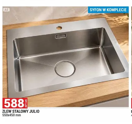 Zlew stalowy Julio promocja w Merkury Market